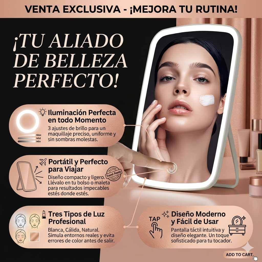 Espejo led de maquillaje