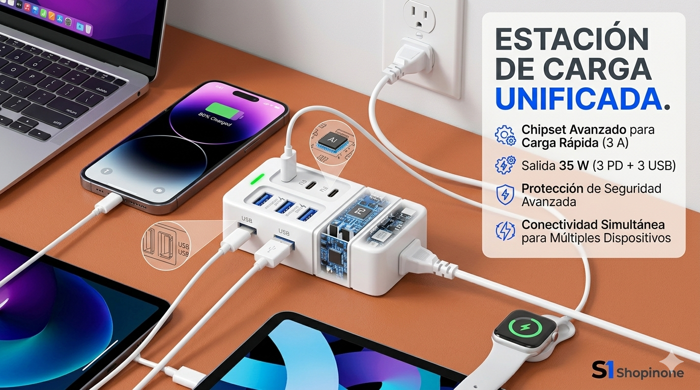 Cargador multipuerto USB - Hub de carga