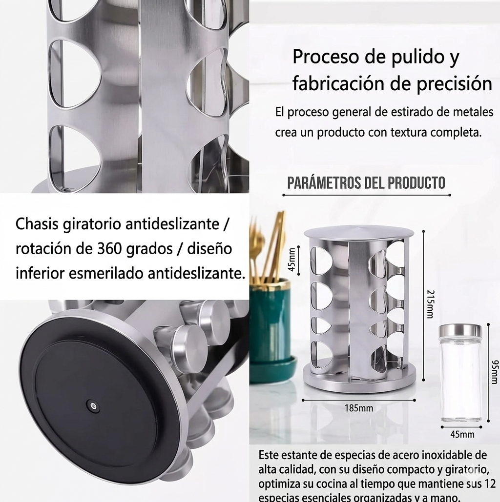 CONDIMENTERO GIRATORIO CON 12