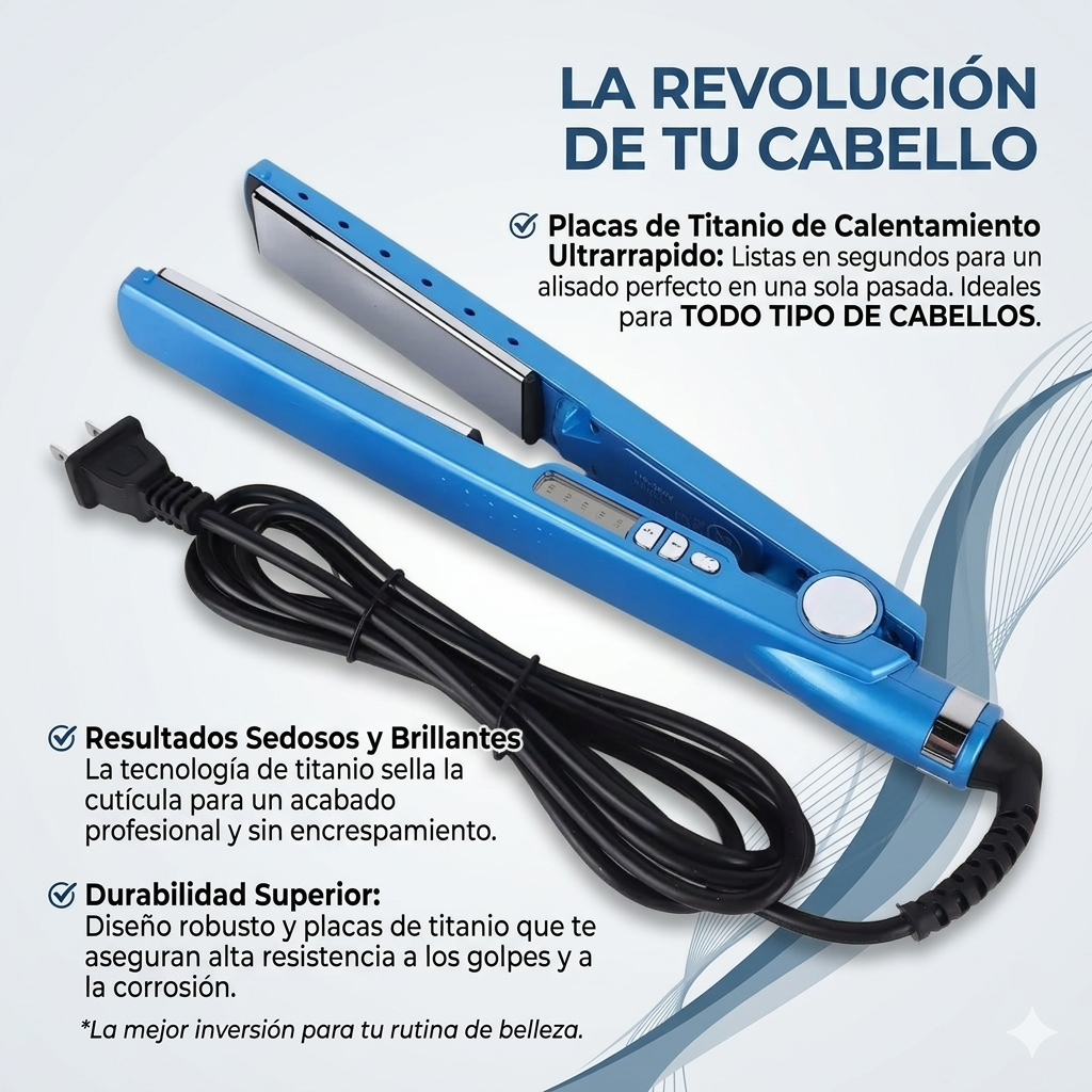 Plancha Alaciadora de Titanium Cabello